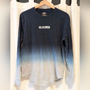 Hollister Blue Ombre Long Sleeve Shirt